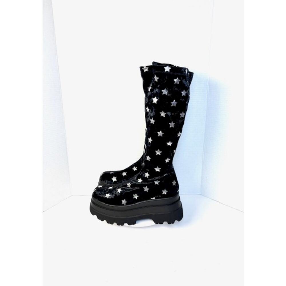 koi Black Star Platform Knee-High Boots - Picture 3 of 9